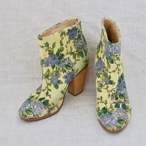 RAG & BONE blue flower Suede ankle Boots 37.5